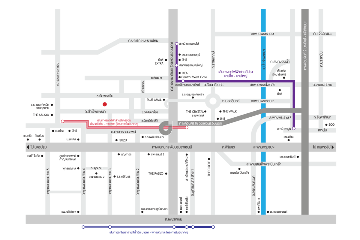 แผนที่โครงการ สราญสิริ ศาลายา - ปิ่นเกล้า (ถ.กาญจนาฯ) แผนที่โครงการ สราญสิริ ศาลายา - ปิ่นเกล้า (ถ.กาญจนาฯ)