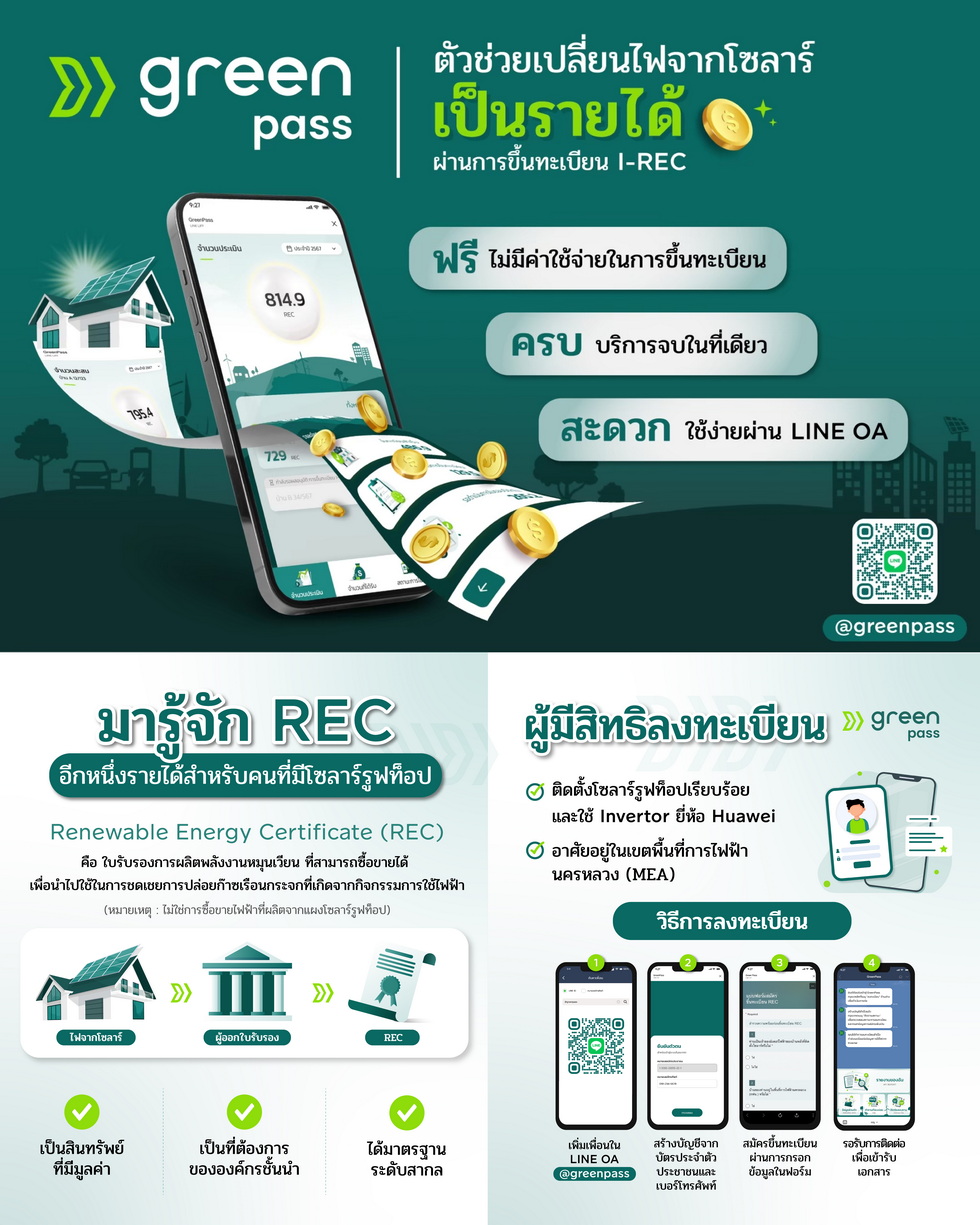 GreenPass แพลตฟอร์มขึ้นทะเบียน ลังงานหมุนเวียน GreenPass แพลตฟอร์มขึ้นทะเบียน ลังงานหมุนเวียน