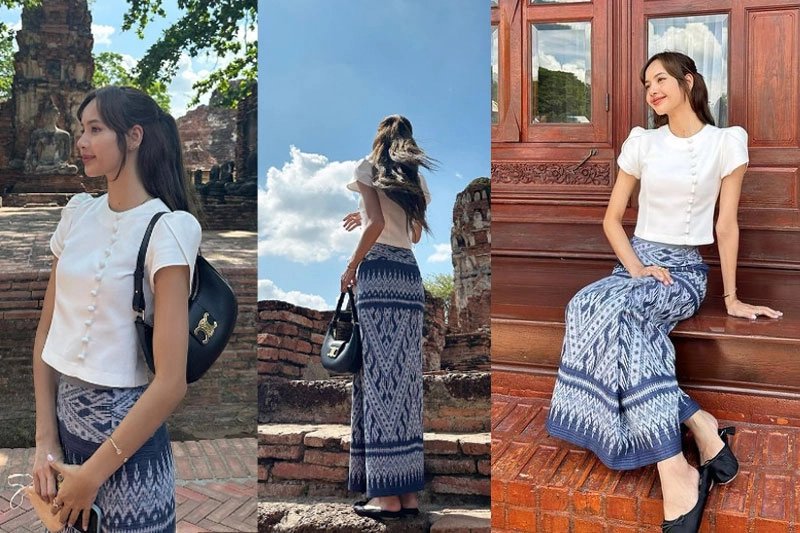 ลิซ่าในชุดผ้าไทยประยุกต์ พระนครศรีอยุธยา ลิซ่าในชุดผ้าไทยประยุกต์ พระนครศรีอยุธยา